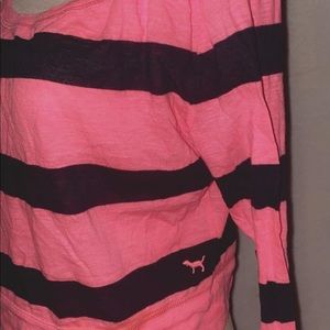 Victoria Secret Pink Cropped Long Sleeve Shirt Size Medium
